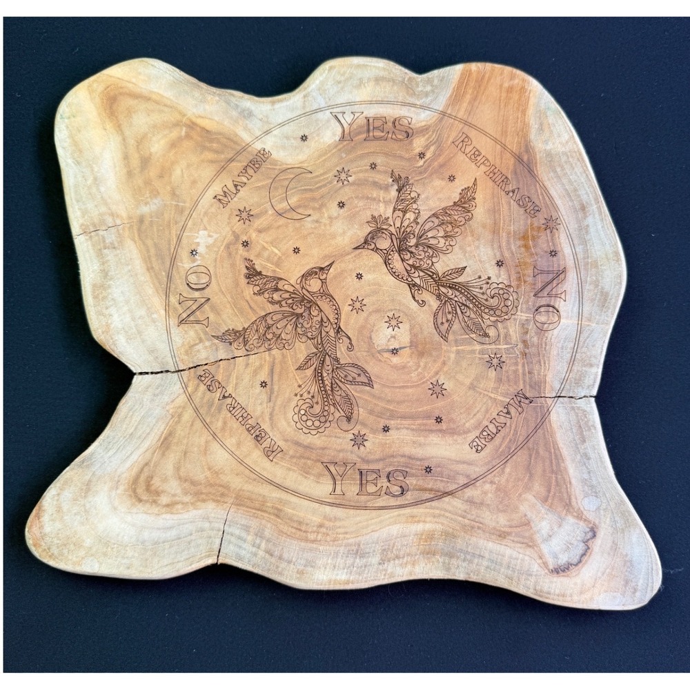 Live Edge Wooden Pendulum Board Hummingbird Divination Wall Decor 11in Tarpon